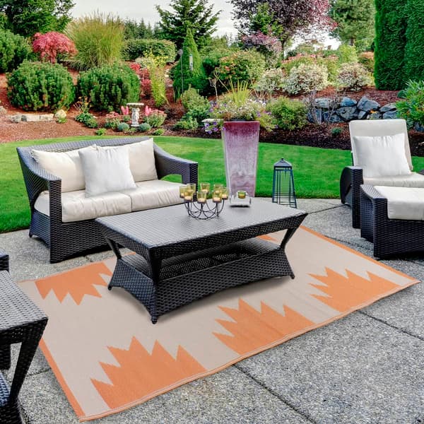 Northlight Seasonal Aztec Rectangular Outdoor Area Rug