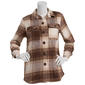 Womens Mountain Ridge Plaid Twill Shacket - Brown - image 1
