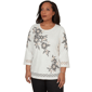 Petite Alfred Dunner Detail Driven 3/4 Sleeve Floral Blouse - image 3