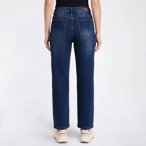 Petite Bleu Barrel Leg Rectangle Pocket Barrel Jeans
