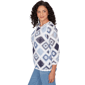 Womens Alfred Dunner Austin Long Sleeve Crochet Sweater - image 4