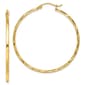Gold Classics(tm) 10kt. 1.5x40mm Diamond Cut Hoop Earrings - image 1