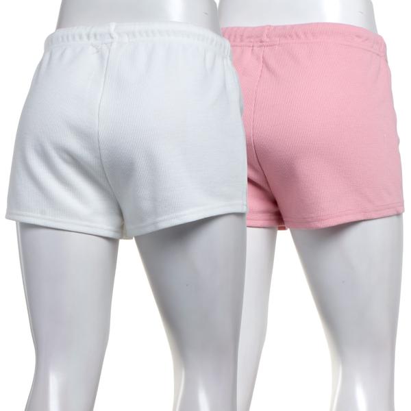 Juniors One Step Up 2pk Waffle Tie Front Shorts