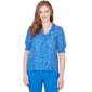 Womens Emaline Sapphire Serenade I Elbow Sleeve Dot Blouse - image 1