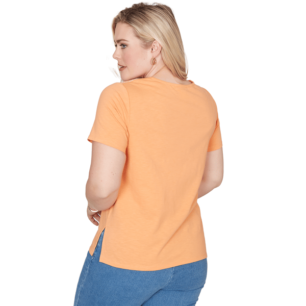 Petite Alfred Dunner Beachcomber Floral Embroidery Tee