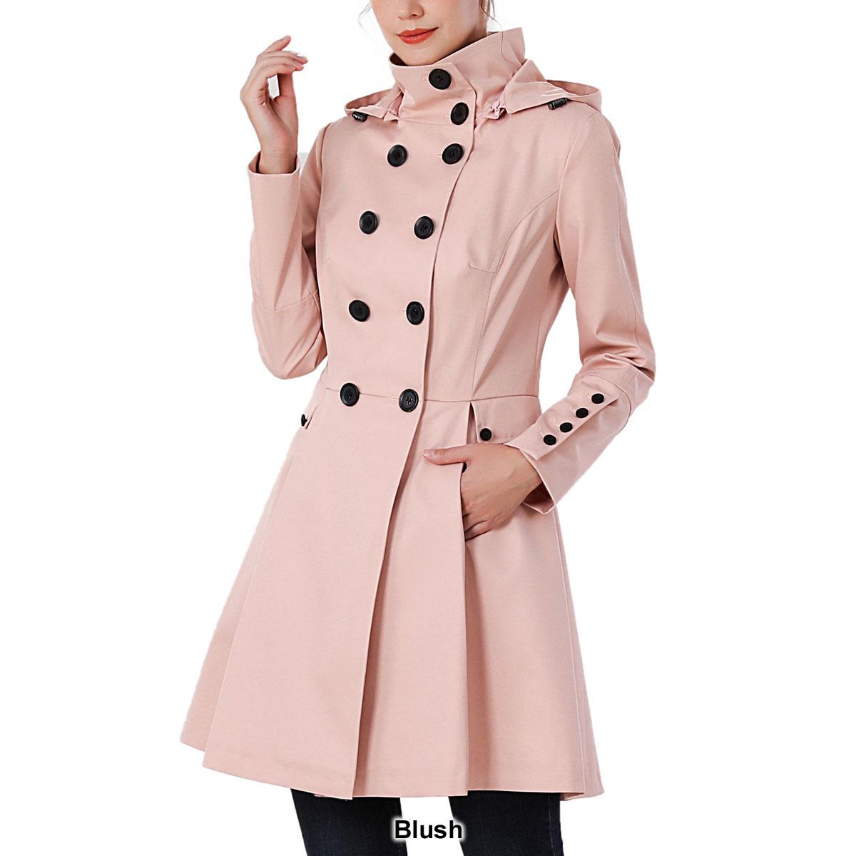 Womens BGSD Waterproof Hooded Mid Length Trench Coat