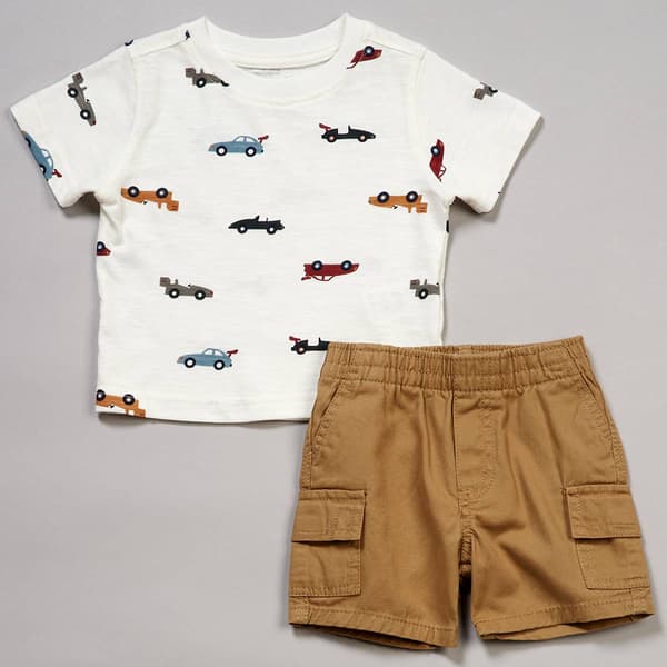 Baby Boy (12-24M) Kids Headquarters(R) Race Car Tee & Shorts Set - image 
