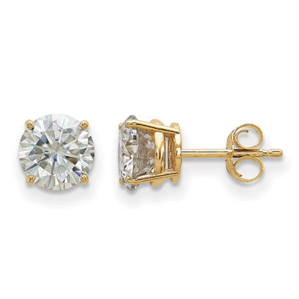 True Light&#40;tm&#41; 6.5mm Round Moissanite Basket Post Earrings - image 