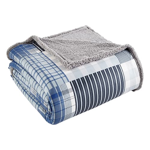 Shavel Home Products Micro Flannel(R) Plaid Sherpa Blanket - image 