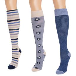 Womens MUK LUKS(R) 3pk. Cotton KS Compression Knee High Socks