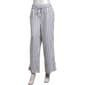 Womens Per Se Drawstring Waist Wide Leg Stripe Linen Pants - image 1