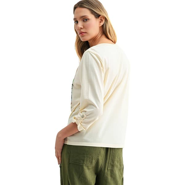 Womens CITY BLUES 3/4 Roll Tab Sleeve Positano Graphic Tee