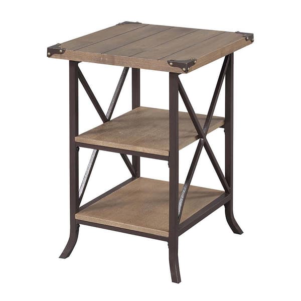 Convenience Concepts Brookline End Table with Shelves Brown Boscov's