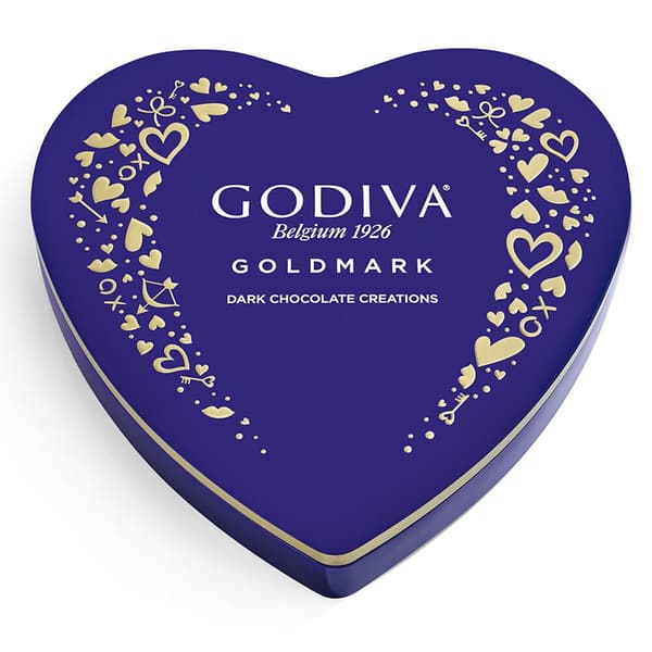 Godiva 14pc. Gold Mark Dark Chocolates Heart Tin