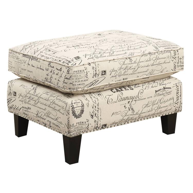 Elements Erica French Script Ottoman