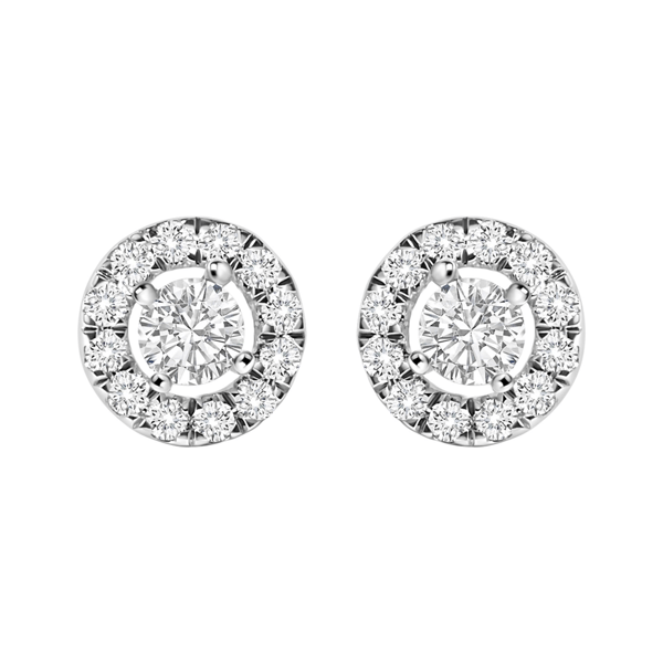 Haus of Brilliance 3/4ctw. Lab Grown Diamond Halo Stud Earring