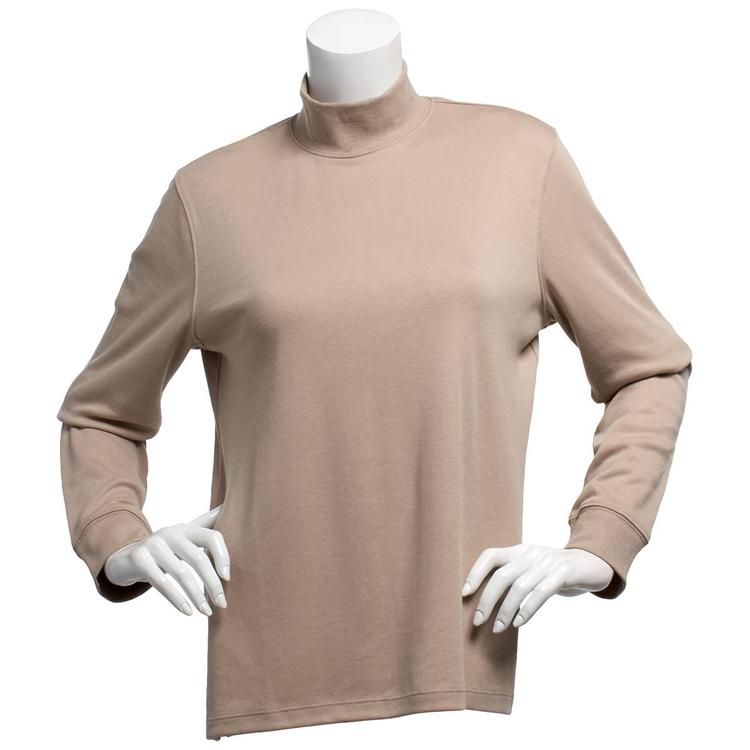 Womens Hasting &amp; Smith Long Sleeve Solid Mock Neck Tee