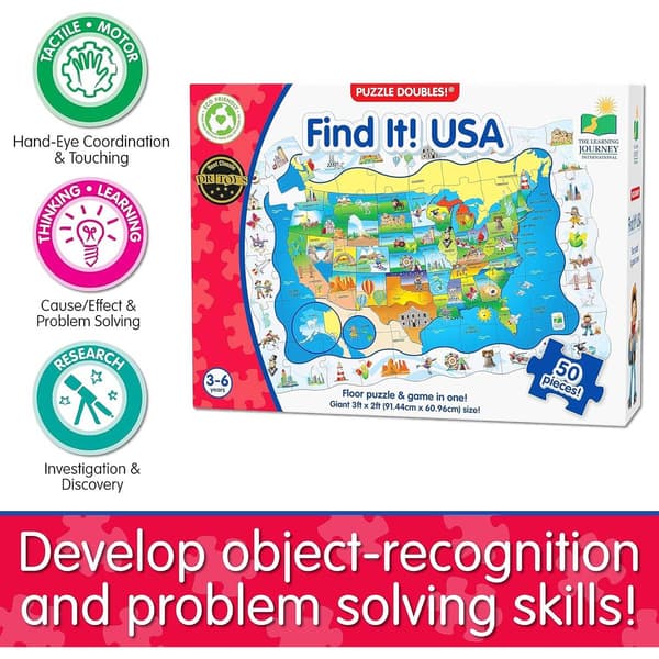 The Learning Journey Puzzle Doubles! - Find It! USA - 50 Piece