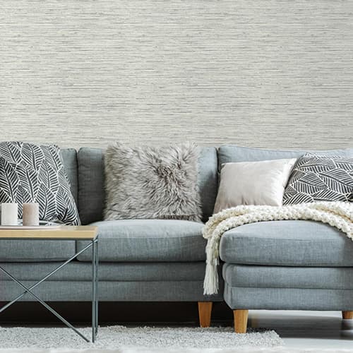 RoomMates(R) Grasscloth Blue Peel &amp; Stick Wallpaper - image 