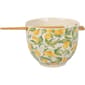 Home Essentials Lemon Garden Noodle Bowl with Chopsticks - image 1