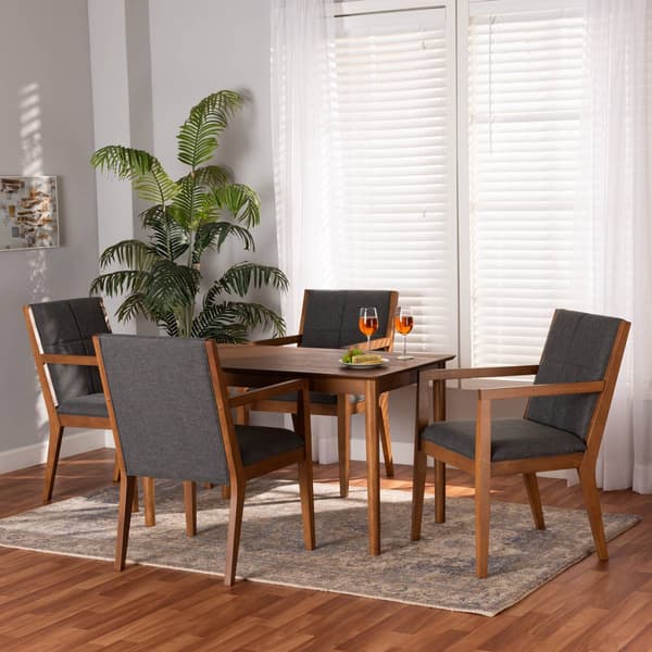 Baxton Studio Theresa Walnut Brown Wood 5pc. Dining Set
