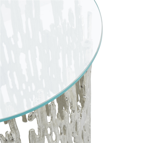 9th & Pike® Contemporary Silver Aluminum Metal Accent Table