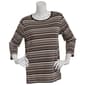 Plus Size Hasting & Smith 3/4 Sleeve Stripe Open Crew Neck Top - image 1