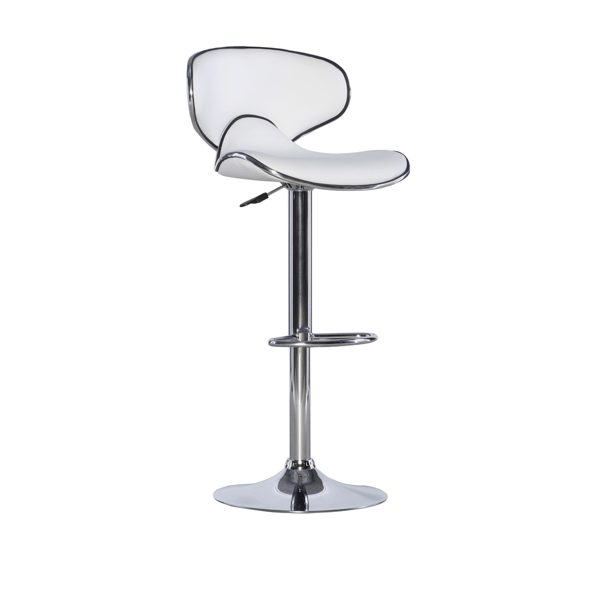 Linon Home Decor Beldon White Faux Leather Adjustable Barstool - image 