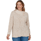 Plus Size Ruby Rd. Holiday Item Split Cowl Neck Textured Sweater - image 1