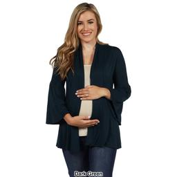 Womens 24/7 Comfort Apparel Bell Sleeve Flared Maternity Cardigan
