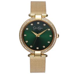 Womens Jessica Simpson Gold-Tone Green Dial Watch - JS0009GD