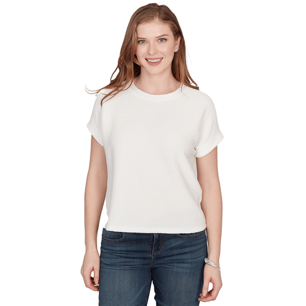 Plus Size Skyes the Limit Key Items Solid Short Sleeve Rolled C - image 