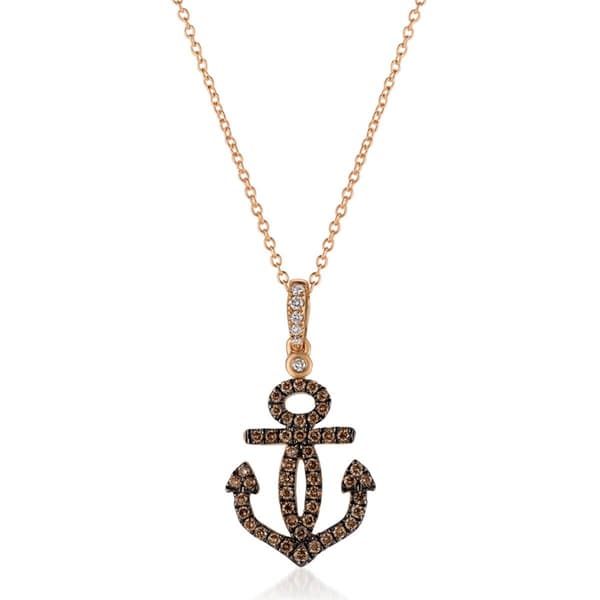 Le Vian Chocolatier&#40;R&#41; Vanilla & Chocolate Diamond Anchor Pendant - image 