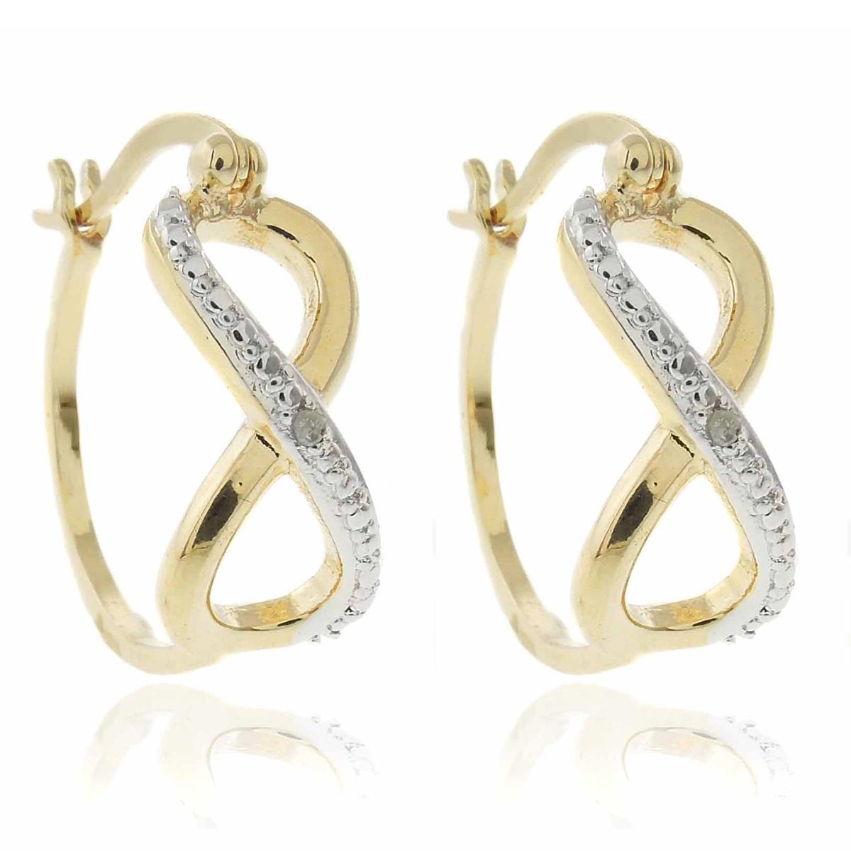 Gianni Argento Gold over Silver Infinity Hoop Earrings