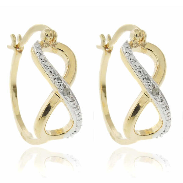 Gianni Argento Gold over Silver Infinity Hoop Earrings - image 