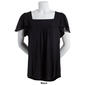 Plus Size Preswick & Moore Flutter Sleeve Square Neck Tee - image 4