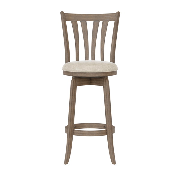 HH2 Home Savana Grey Wood Swivel Bar Height Stool