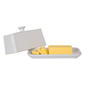 Home Essentials 8in. White Quilted Embossed Butter Dish - image 1