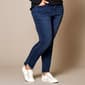 Womens Bleu Denim 5 Pocket Asymmetrical Fray Hem Jeans - image 1
