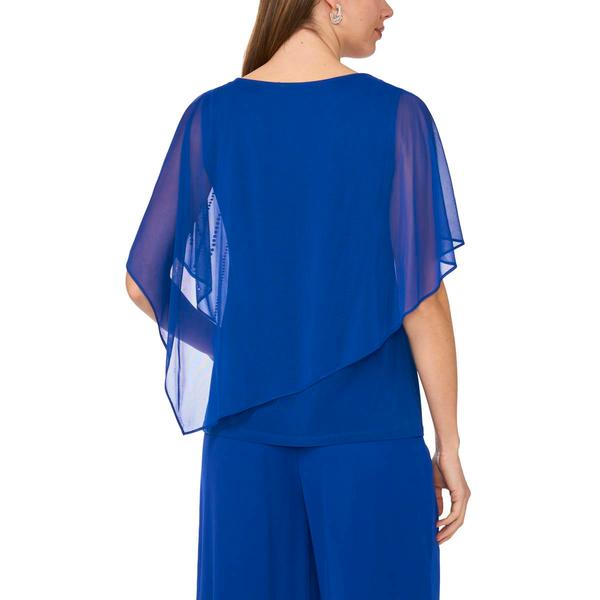 Womens MSK Cold Shoulder Pearl Embellished Blouse