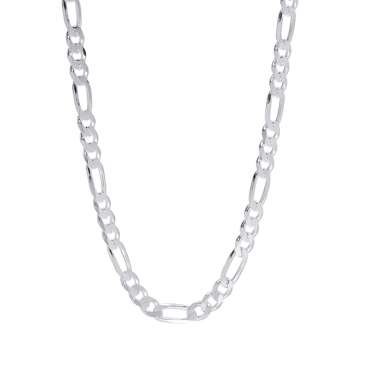 Sterling Silver DC Flat Figaro 22in. Chain Necklace