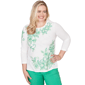 Petites Alfred Dunner Resort Living Tropical Flower Embroidered - image 1