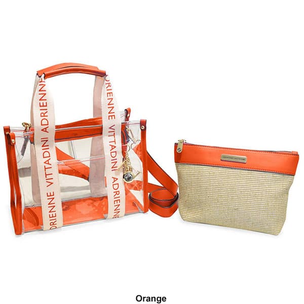 Adrienne Vittadini Clear Box Tote w/Pouch