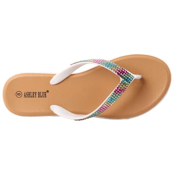 Womens Ashley Blue Iridescent Platform Flip Flops