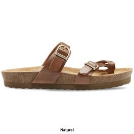 Womens Eastland Tiogo Leather Footbed Slide Sandals