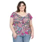 Plus Size 24/7 Comfort Apparel Paisley Ruffle V-Neck Blouse - image 2