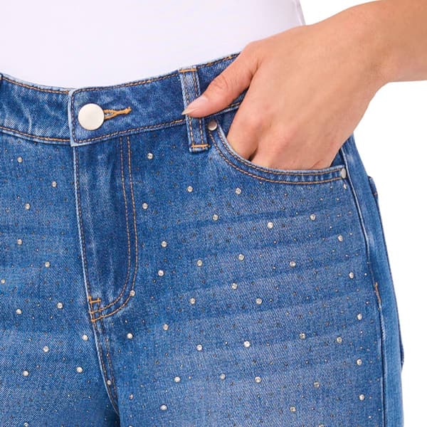 Womens Cece Rhinestone Embellishment Wide Leg Jeans