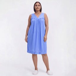 Plus Size Exquisite Form Sleeveless Solid Short Nightgown