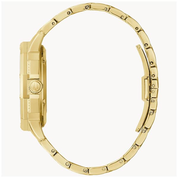 Mens Bulova Octava Automatic Goldtone Crystal Watch - 98A292