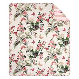 Greenland Home Fashions™ Floral & Stripe Reversible Quilted Throw
